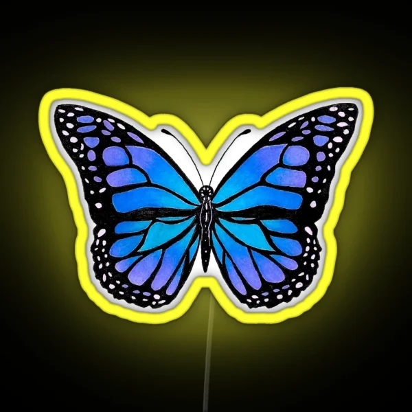 Blue Monarch Butterfly RGB Neon Sign