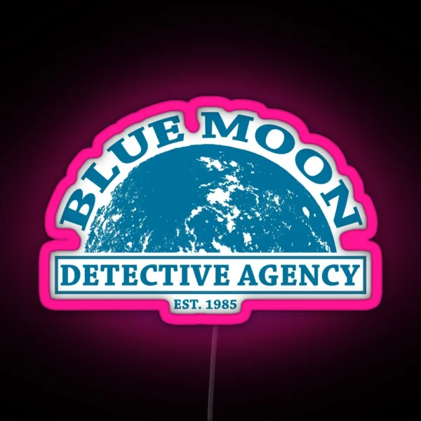 Blue Moon Detective Agency RGB Neon Sign