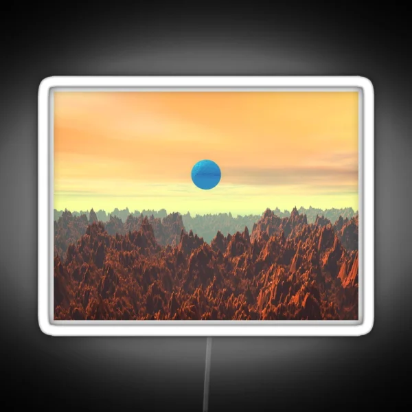 Blue Moon On Red Planet RGB Neon Sign