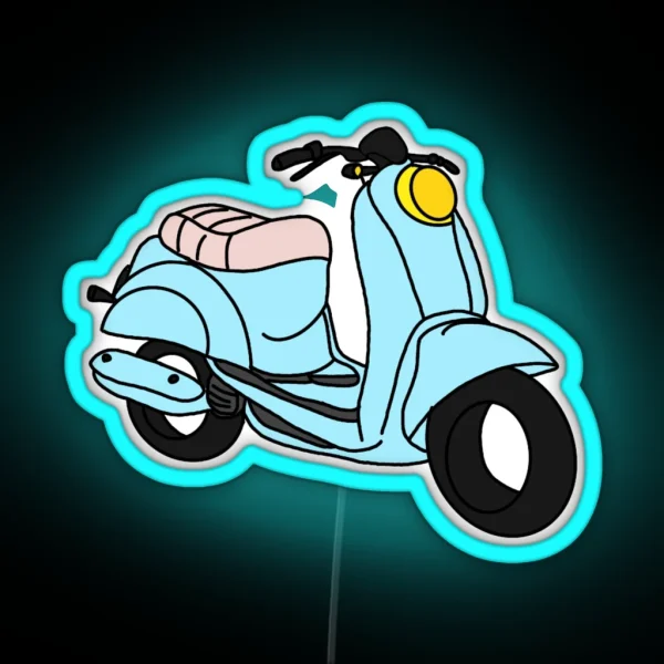 Blue Moped RGB Neon Sign