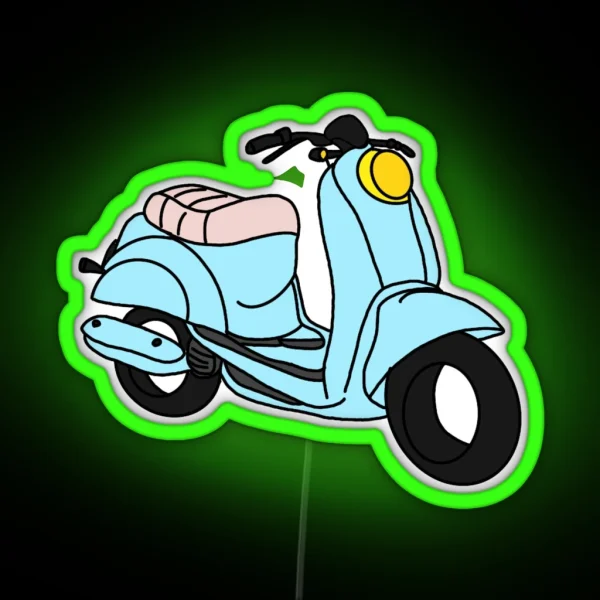 Blue Moped RGB Neon Sign