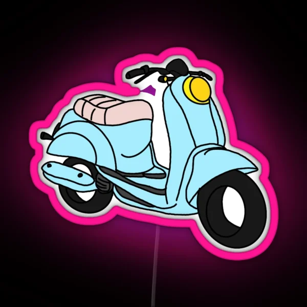 Blue Moped RGB Neon Sign