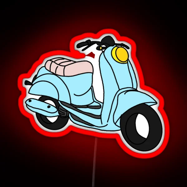 Blue Moped RGB Neon Sign