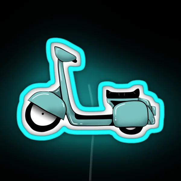 Blue Moped RGB Neon Sign