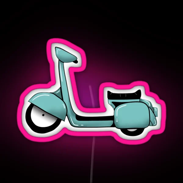 Blue Moped RGB Neon Sign