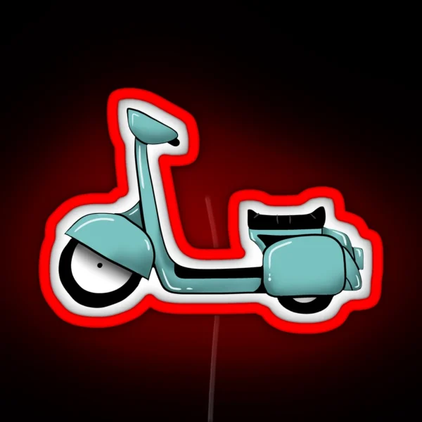 Blue Moped RGB Neon Sign