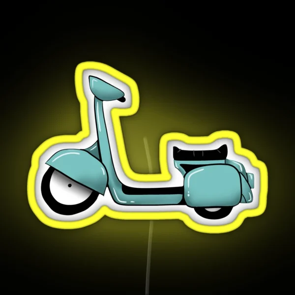 Blue Moped RGB Neon Sign