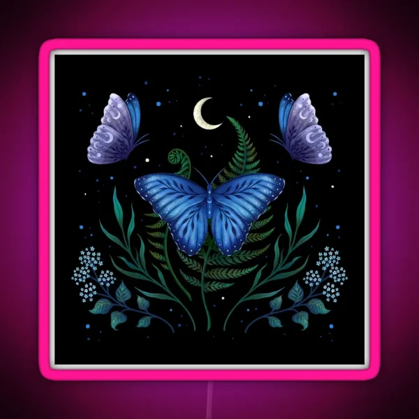 Blue Morpho Butterfly RGB Neon Sign