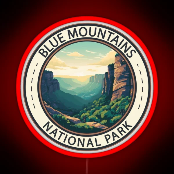 Blue Mountains National Park Australia Emblem RGB Neon Sign