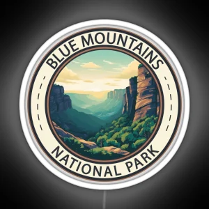 Blue Mountains National Park Australia Emblem RGB Neon Sign