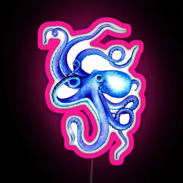Blue Octopus RGB Neon Sign
