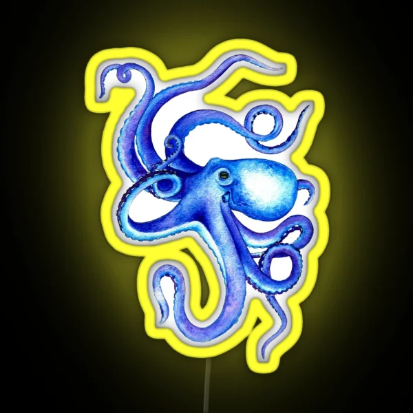 Blue Octopus RGB Neon Sign