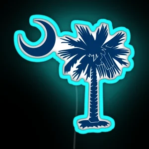 Blue Palmetto Moon RGB Neon Sign