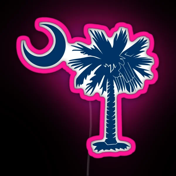 Blue Palmetto Moon RGB Neon Sign