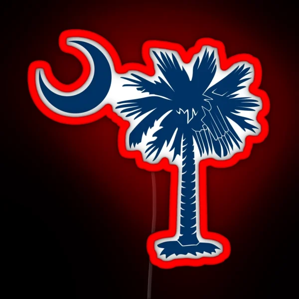 Blue Palmetto Moon RGB Neon Sign