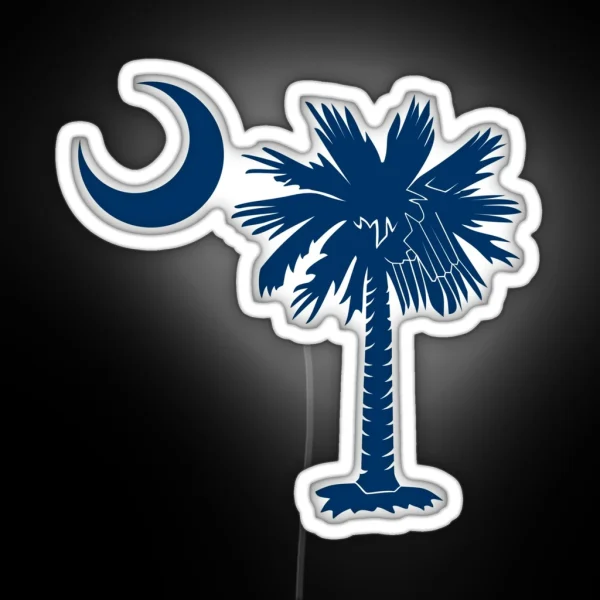 Blue Palmetto Moon RGB Neon Sign