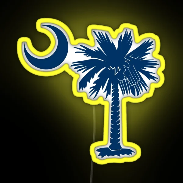 Blue Palmetto Moon RGB Neon Sign