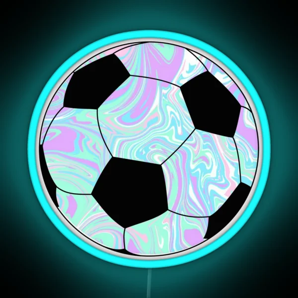 Blue Purple Soccer Ball RGB Neon Sign