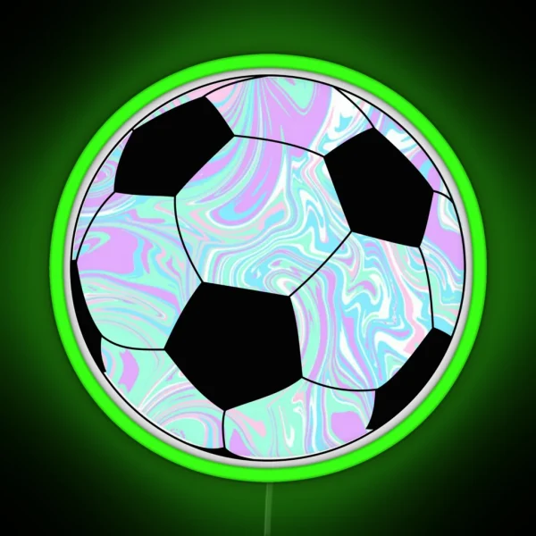 Blue Purple Soccer Ball RGB Neon Sign