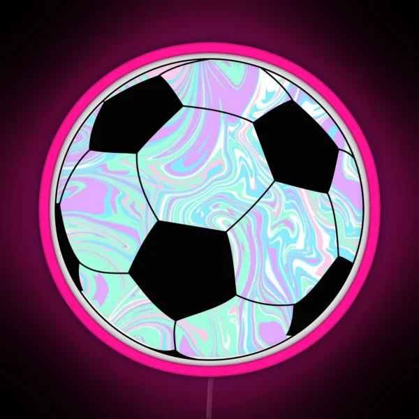 Blue Purple Soccer Ball RGB Neon Sign