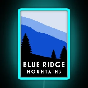 Blue Ridge Mountains RGB Neon Sign