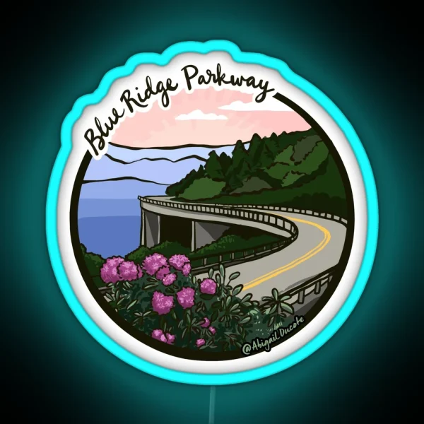 Blue Ridge Parkway RGB Neon Sign