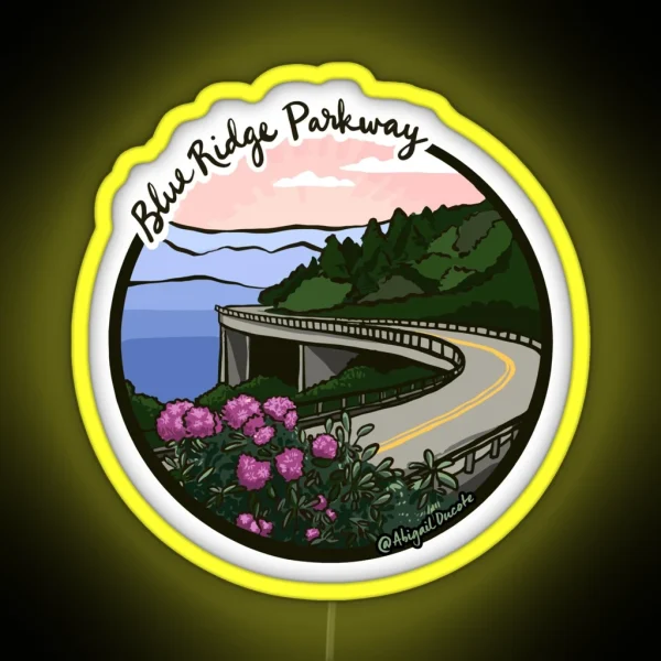Blue Ridge Parkway RGB Neon Sign