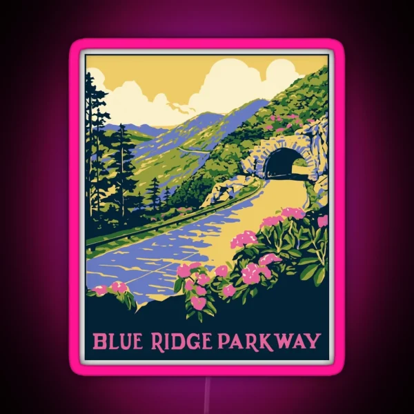 Blue Ridge Parkway RGB Neon Sign