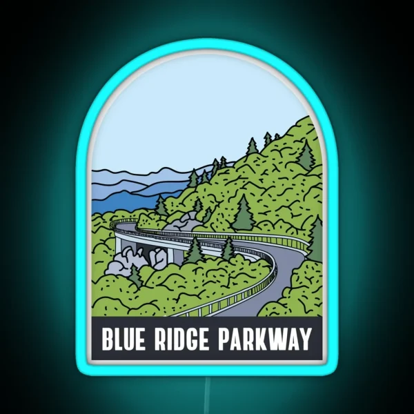 Blue Ridge Parkway RGB Neon Sign