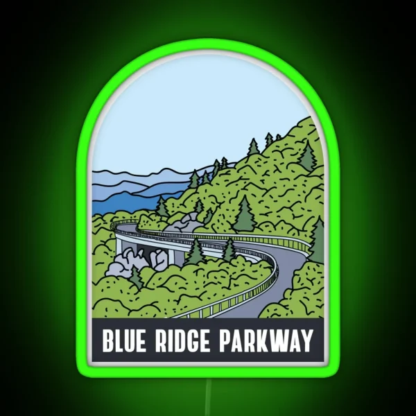 Blue Ridge Parkway RGB Neon Sign