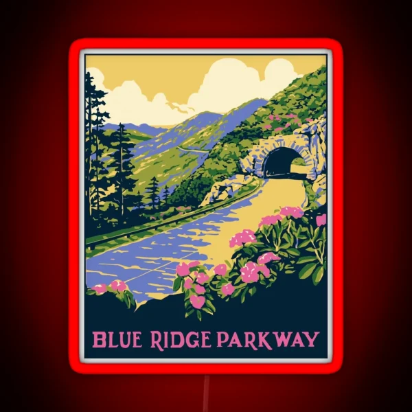 Blue Ridge Parkway RGB Neon Sign