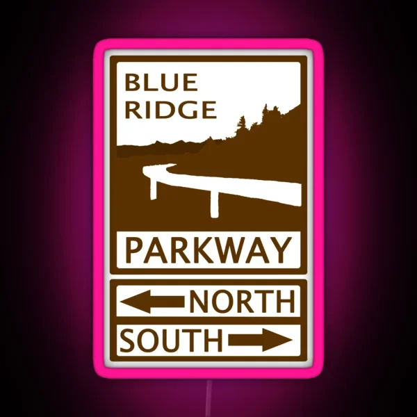 Blue Ridge Parkway Road Sign RGB Neon Sign