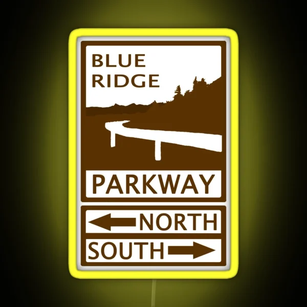 Blue Ridge Parkway Road Sign RGB Neon Sign