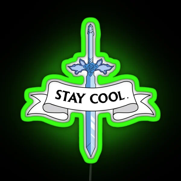 Blue Rose Stay Cool RGB Neon Sign