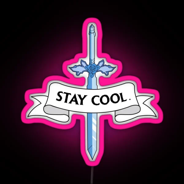Blue Rose Stay Cool RGB Neon Sign