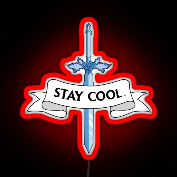 Blue Rose Stay Cool RGB Neon Sign