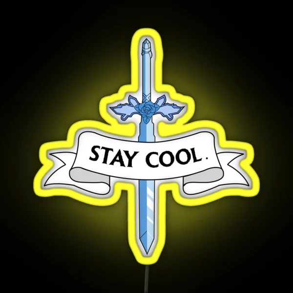 Blue Rose Stay Cool RGB Neon Sign