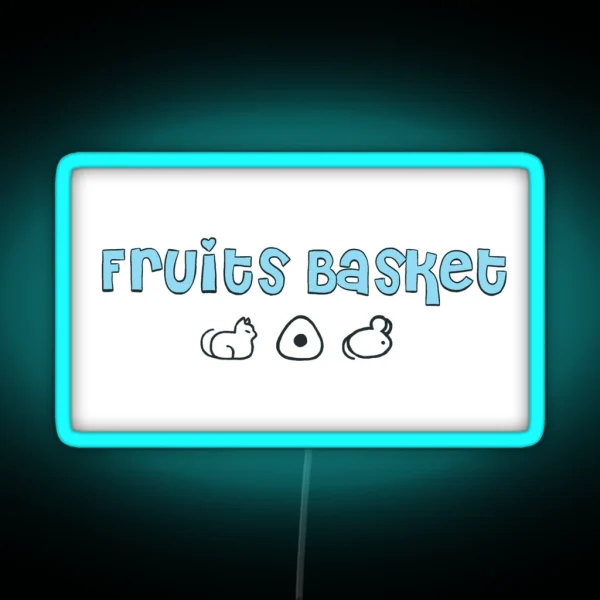Blue Y2K Fruits Basket RGB Neon Sign