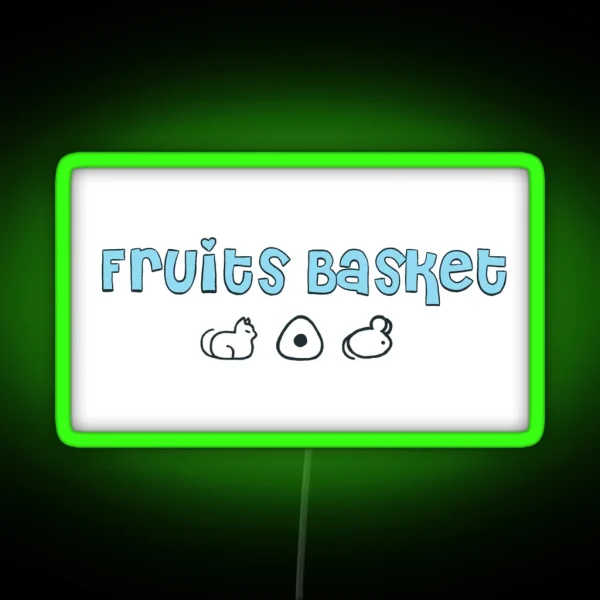 Blue Y2K Fruits Basket RGB Neon Sign