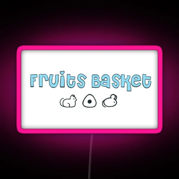 Blue Y2K Fruits Basket RGB Neon Sign