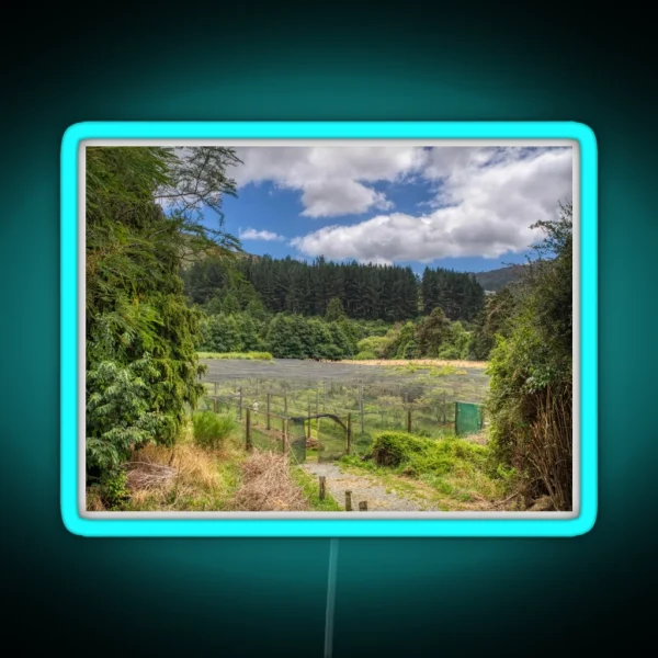 Blueberry Farm Landscape RGB Neon Sign