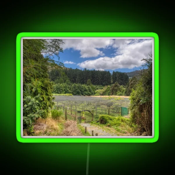 Blueberry Farm Landscape RGB Neon Sign