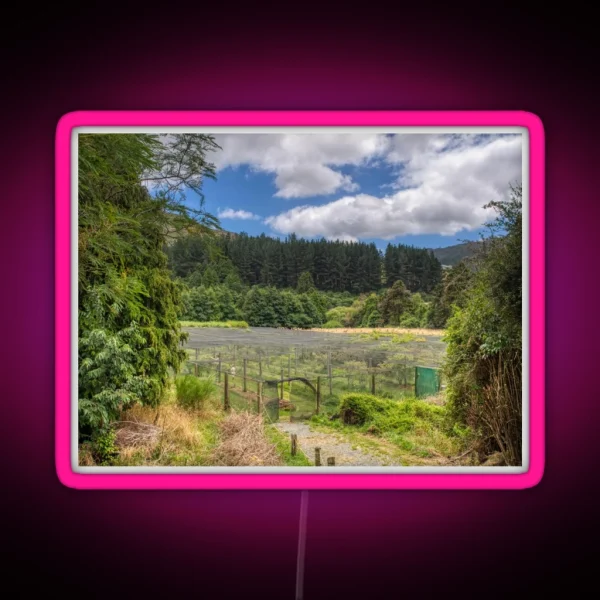 Blueberry Farm Landscape RGB Neon Sign