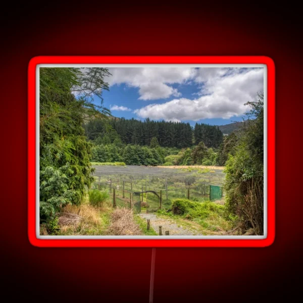 Blueberry Farm Landscape RGB Neon Sign