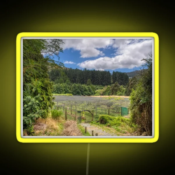 Blueberry Farm Landscape RGB Neon Sign