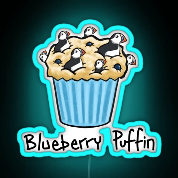 Blueberry Puffin RGB Neon Sign