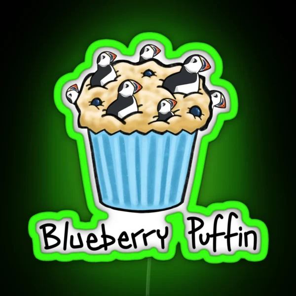 Blueberry Puffin RGB Neon Sign