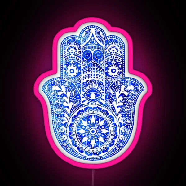 Blues Hamsa Hand RGB Neon Sign