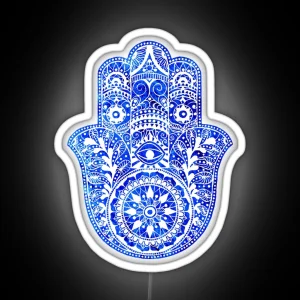 Blues Hamsa Hand RGB Neon Sign