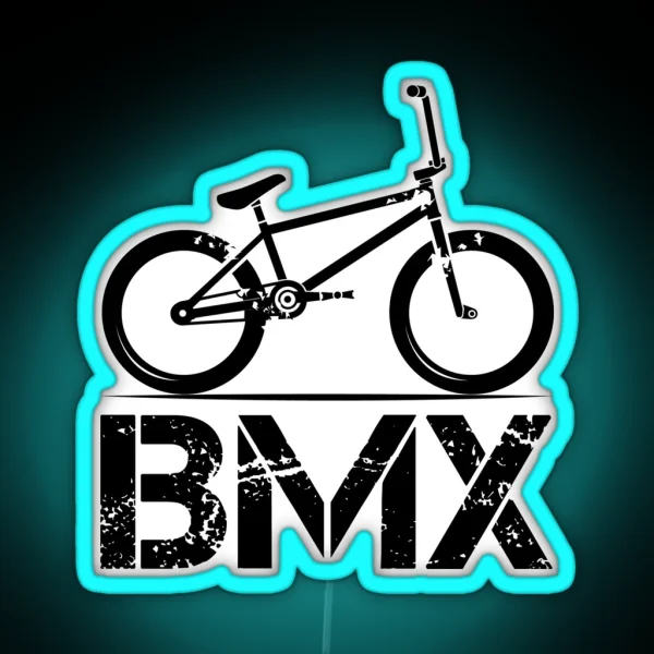 BMX Bike With Used Look BMX Logo RGB Neon Sign